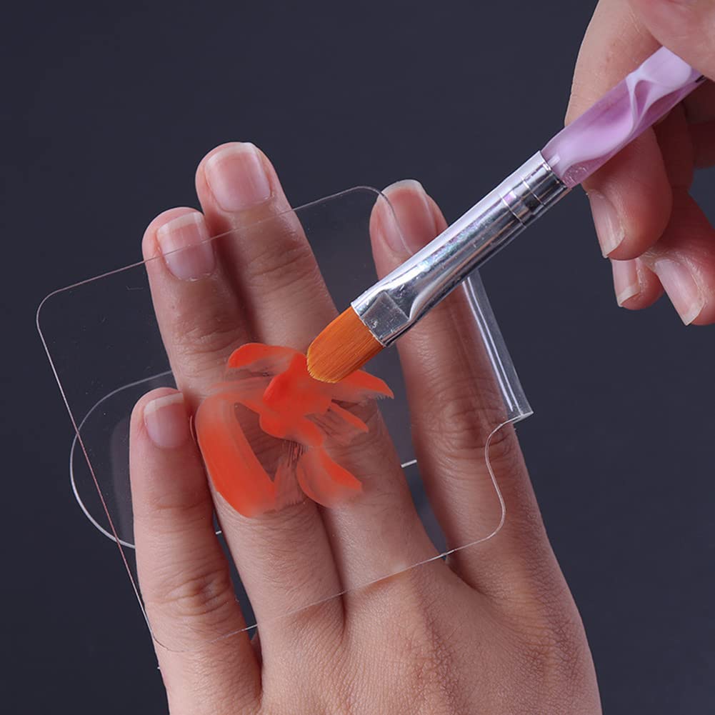 2PCS Clear Acrylic Professional Makeup Palette Handheld Cosmetic Nail Art Manicure Palette for Mixing Foundation Cosmetics Eyeshadow Cremes