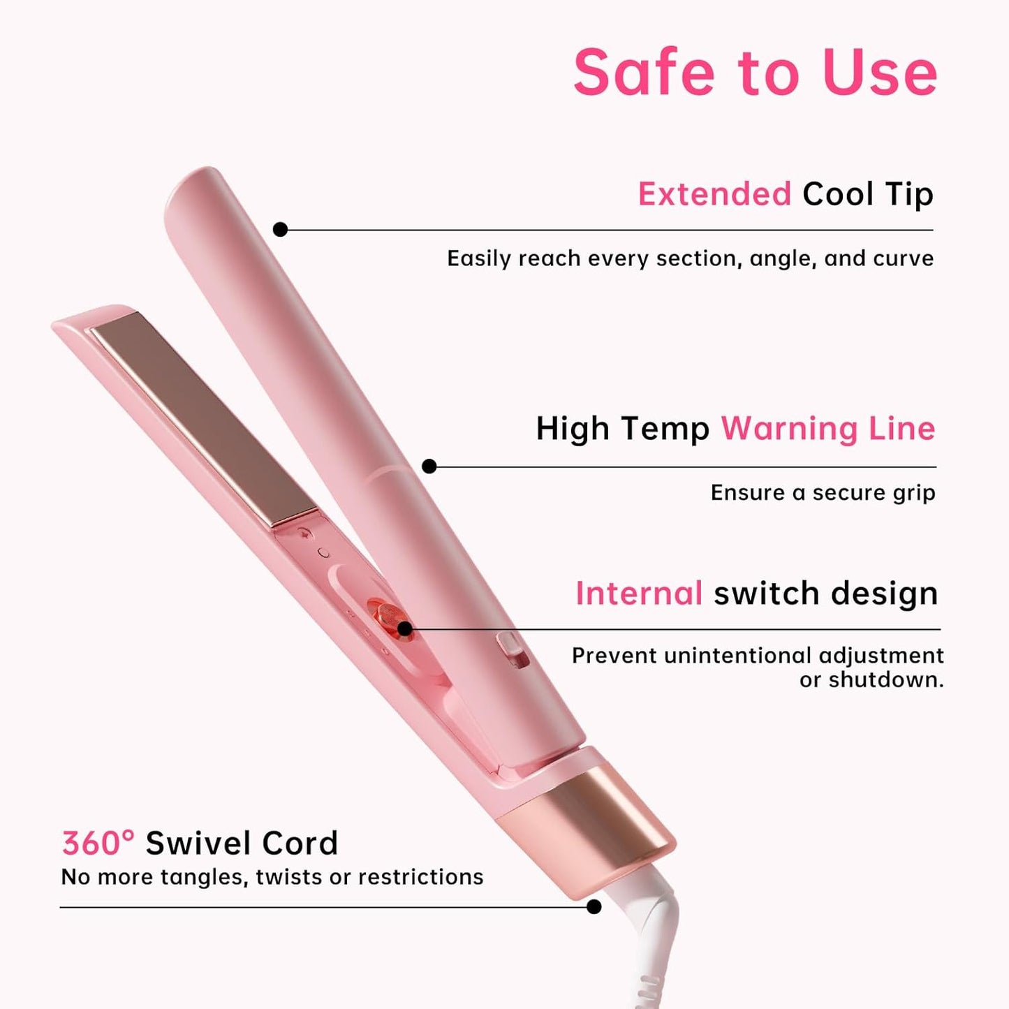 Mini Flat Iron 1 Inch Ceramic Mini Hair Straightener, Small Flat Irons for Short Hair, Curls Bangs, Dual Voltage for Travel,Dual Voltage for Worldwide Use