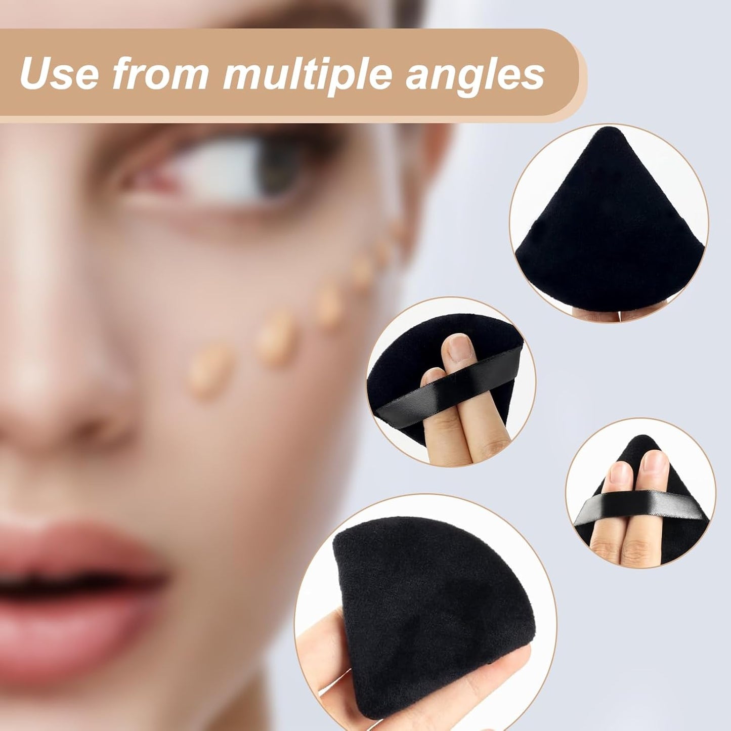 2 PCS Makeup Spatula Set, Acrylic Makeup Mixing Palette, Stainless Steel Foundation Spatula, Reusable for Mixing Eyeshadow/Lipstick/Nail Art/Foundation (with Foundation Spatula, Powder Puff)