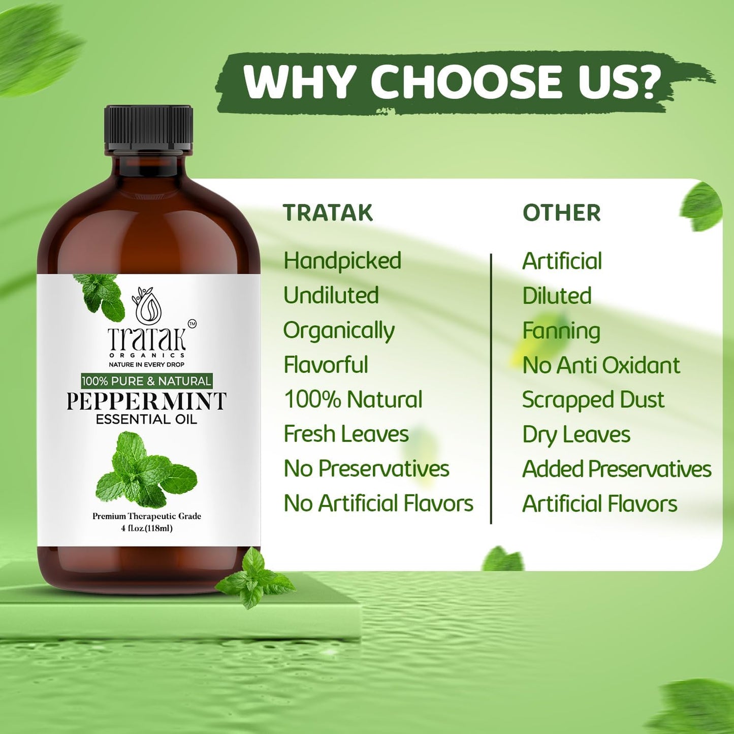 Peppermint Piperita Essential Oil – 4 Fl Oz – 100% Natural Piperita Oil - for Diffuser, Hair Care, Face, Skin Care, Aromatherapy, Scalp and Body Massage, Soap and Candle Making