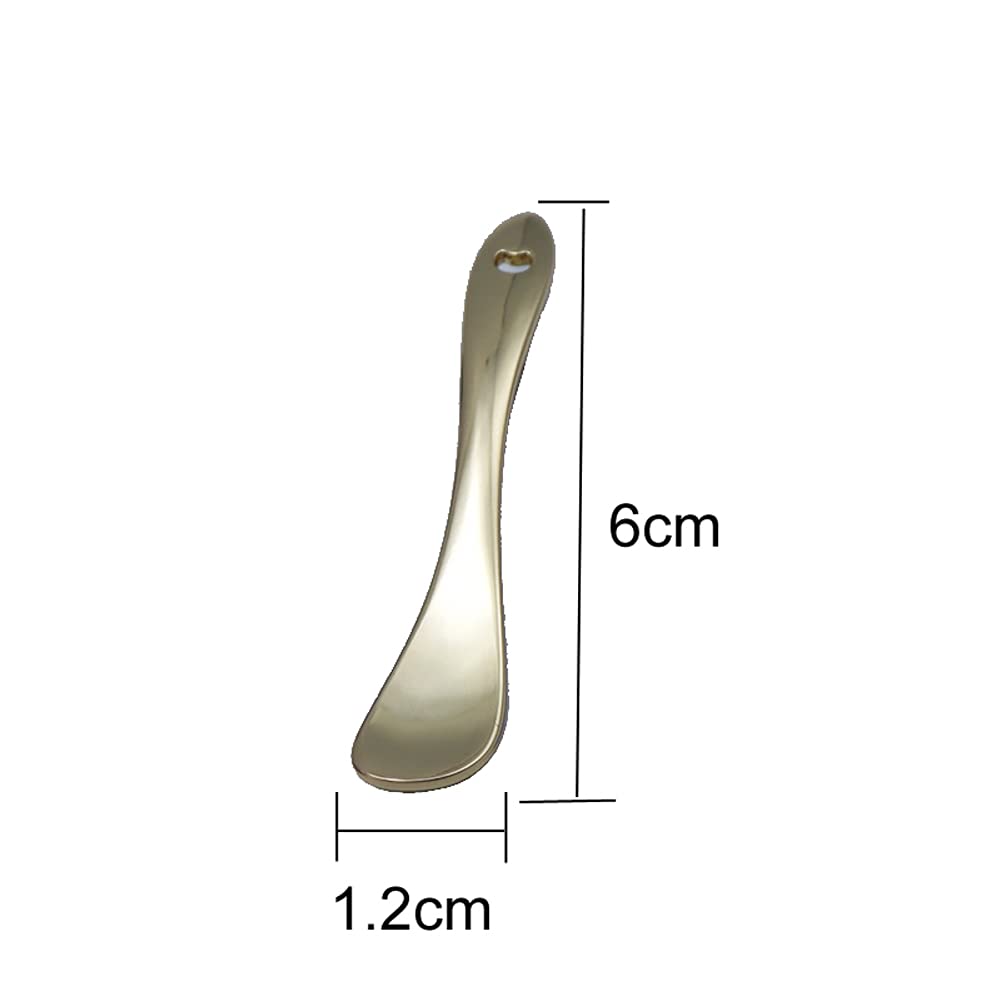 3 Pieces Zinc Alloy Makeup Spatula Eye Cream Spoon Beauty Scoop Mini Spoon Makeup Beauty Spoons Mini Cosmetic Skincare Spatula for Cream Lotions, Spoon Shaped, Golden, Silver