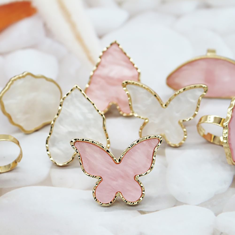 2 Pcs Nail Art Palette Ring Nail Color Mixing Tray Nail Polishing Palette Makeup Foundation Mixing Plate with Finger Ring for Nail Salon Shop Heart