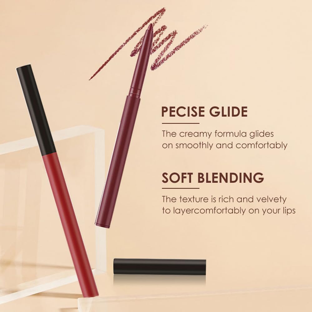 BestLand 6Pcs Matte Liquid Lipstick & Lip Liner Set – Waterproof, Long-Lasting Nude Lip Stain Makeup Kit, Velvety Texture, Gift Set (Vintage Charm Lip Set)