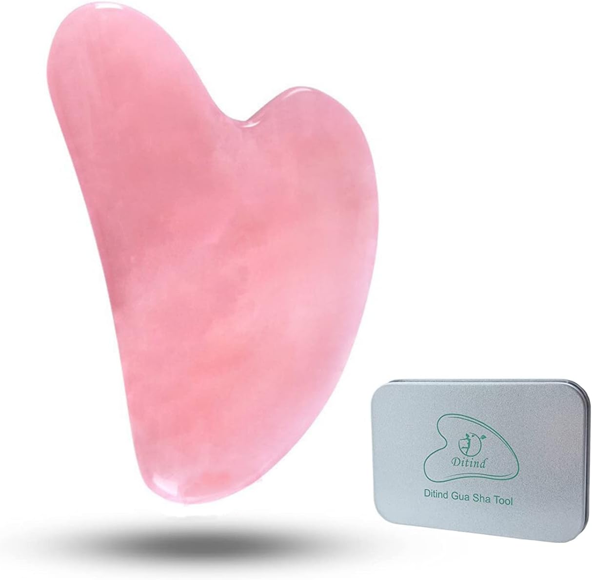 Ditind Rose Quartz Gua Sha Facial Tools, GuaSha for Toxins/Prevents Wrinkles for Spa Acupuncture Therapy Trigger Point Treatment