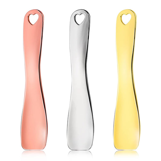 3 PCS Metal Cosmetic Spoon Skincare Spatula Stick Applicator Beauty Spa Mini Spoon Skin Care Facial Cream Mask Scoop Makeup Tools for Facial DIY Mask Mixing