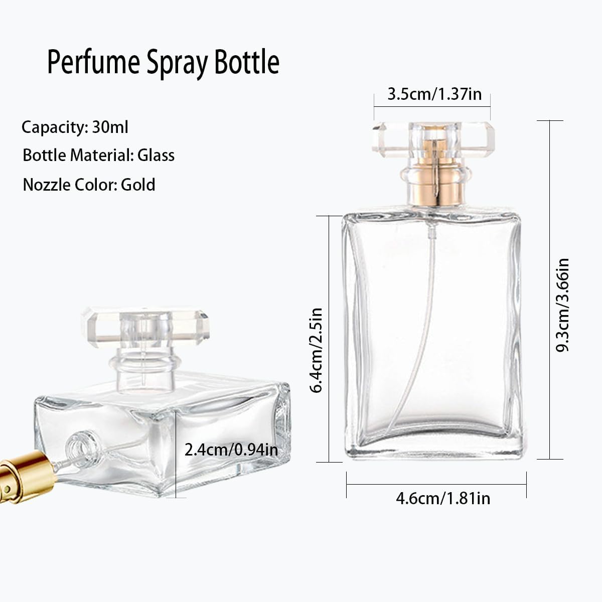 3 Pcs Perfume Bottle Atomizers,1 oz Refillable Fine Mist Sprayer Empty Fragrance Bottles Portable Travel Perfume Dispenser Containers for Essential Oil perfumery(30ml)