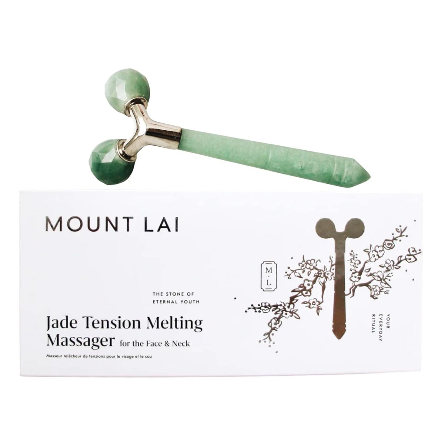 Mount Lai Jade Tension Melting Facial Massager for Face & Neck – Face Roller to Relieve Tension, Soothe Stress, Improve Circulation & Revitalize Skin for Radiant Care