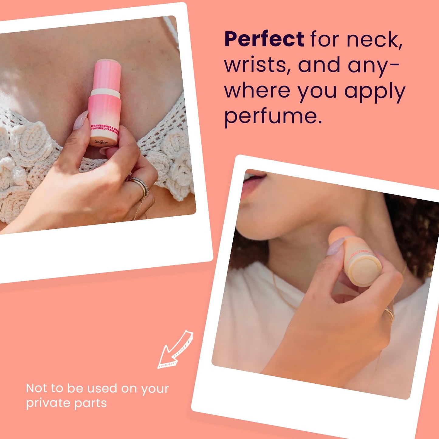 SweetSpot Flavored Solid Perfume Stick, Portable Travel Perfumes for Women, Long Lasting Fragrances, Non Sticky Formula, Natural Ingredients, Fragrance Stick (Watermelon)