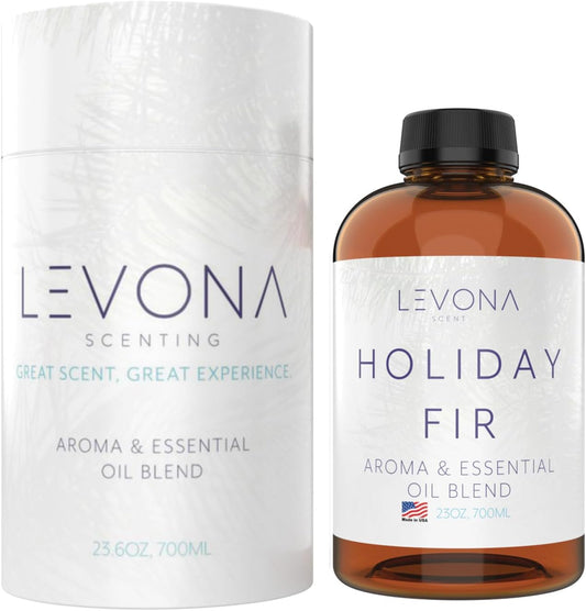 Levona Scent Christmas Essential Oils for Diffuser: Holiday Fir Essential Oil for Diffusers for Home - Essential Oils with Notes of Sandalwood & Amber Oil - Winter Fir and Balsam Fragrance - 700Ml