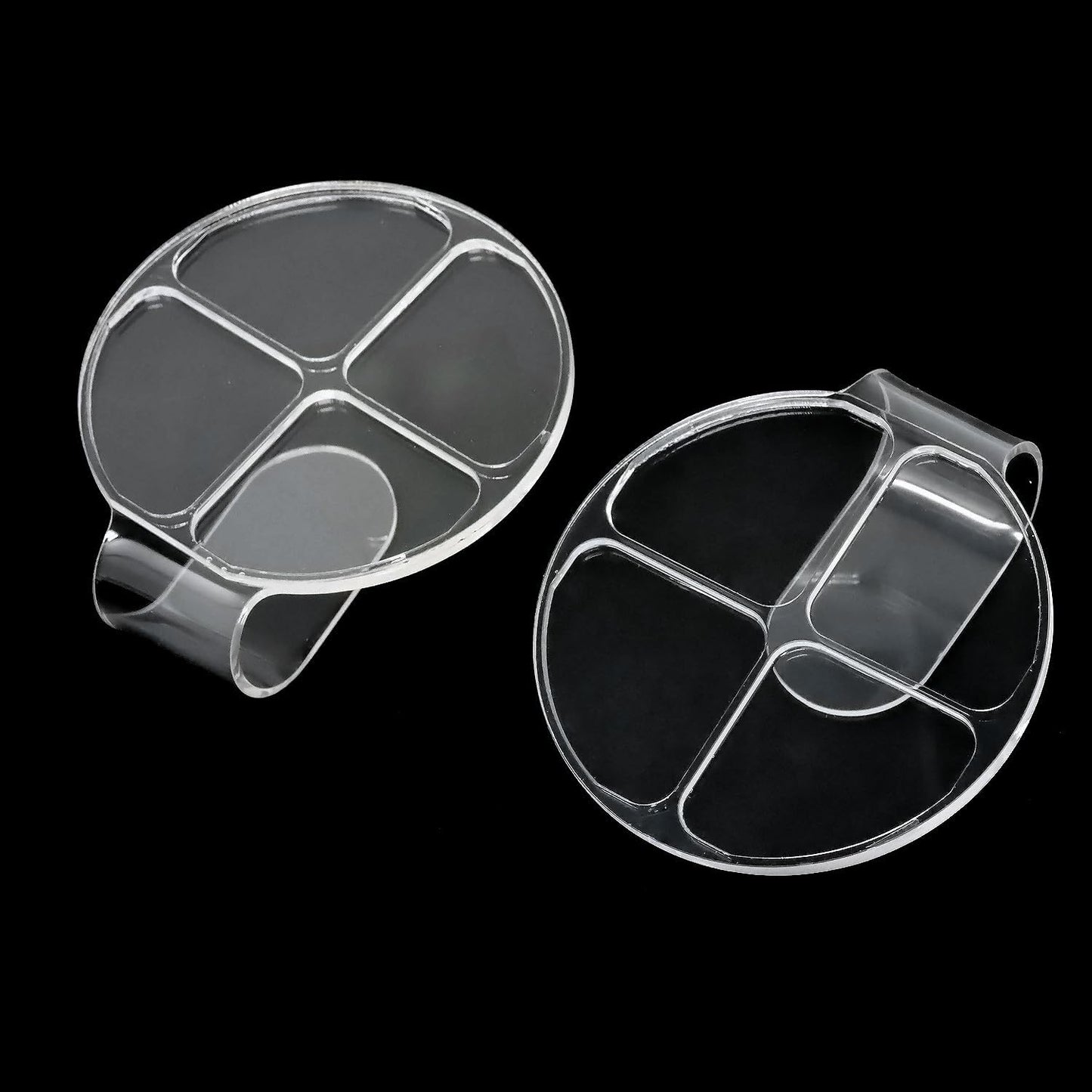 yueton 2PCS Acrylic Makeup Mixing Tray Makeup Palette Spatula Eyeshadow Makeup Hand Palette Nail Art Transparent Palette Hand Makeup Mixing Palette Cosmetic Foundation Dish for Makeup Foundation