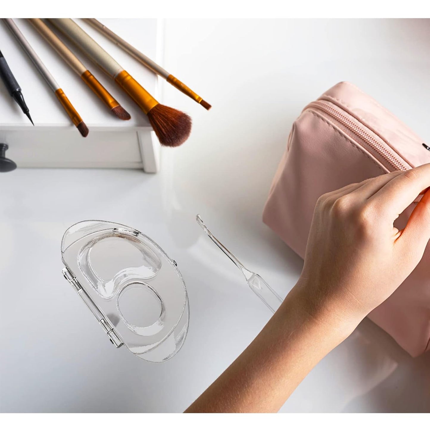 Makeup Mixing Palette, Acrylic Palette and Spatula, Upgraded Foundation Palette, Foundation Mixing Tray for Makeup Artist and Beginner