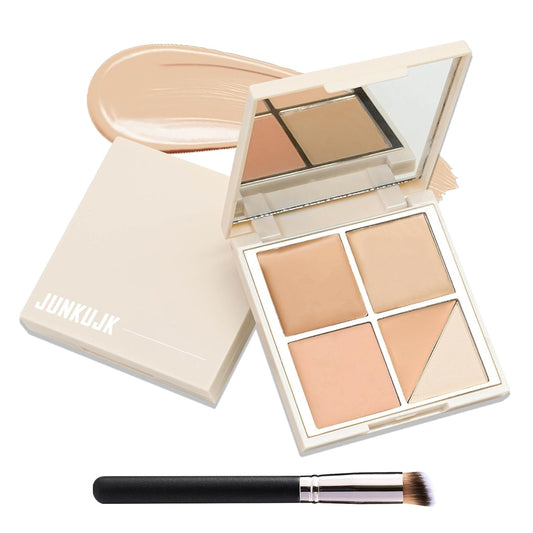 5 Colors Correcting Concealer Palette,Waterproof Long Lasting Cream Contour Palette for Women,Contouring Concealer Liquid Foundation Makeup Palette with Brush 01#