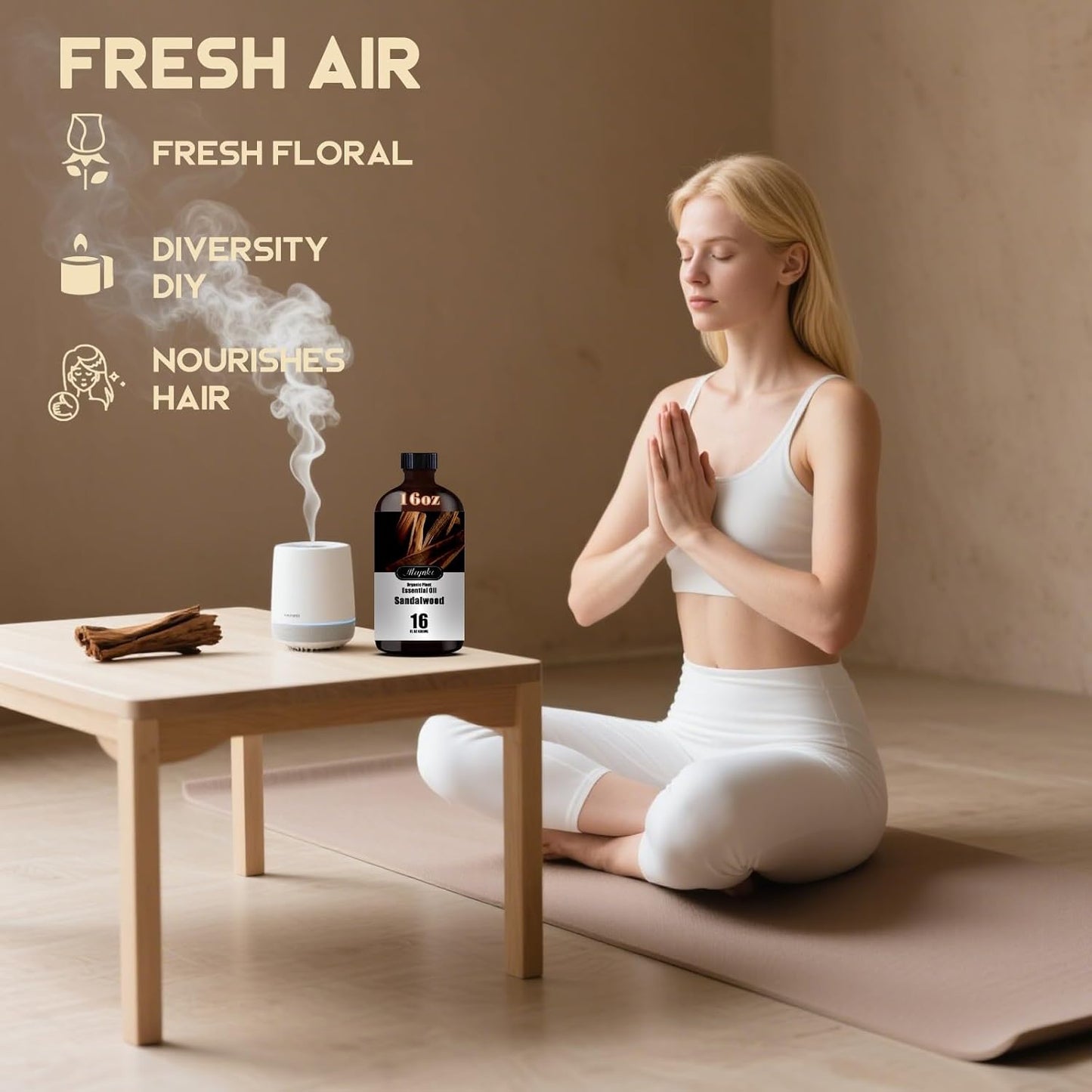 Sandalwood Fragrance Oil-Sandalwood Essential Oil 16.33oz (490ml)-100% Pure Natural Scent for Diffusers, Candles, Soap Making & Aromatherapy-Relaxing Home & Gift Essential Oil for Bath, Massage