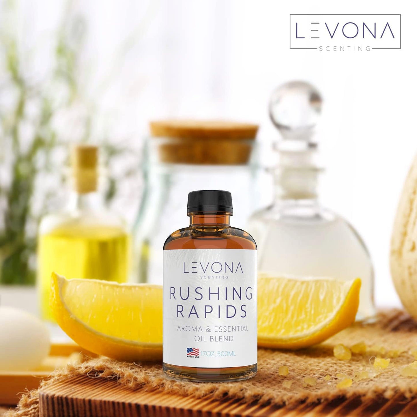 Levona Scent Essential Oils For Diffusers For Home: Hotel and Home Luxury Scents Oils For Diffuser - Rushing Rapids Scented Oil With Citrus Essential Oils And A Touch Of Vanilla Fragrance Oil - 500 Ml