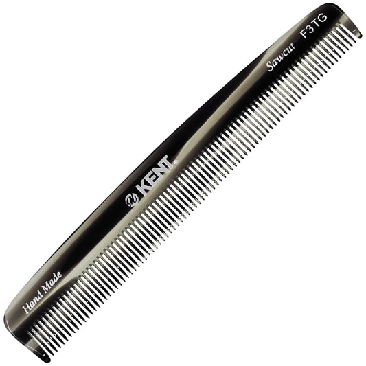 Kent F3T Black Graphite Fine Tooth Comb - Hair Parting and Straightening Comb for Men's & Women's Dandruff Remover, Saw Cut and Hand Polished Made in England