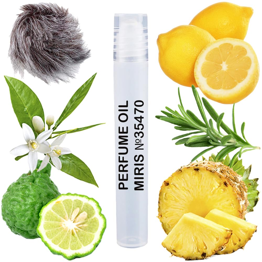 MIRIS Perfume Oil No. 35470, Inspired by Chrome, Long-Lasting Men Roll-On, Rollerball 0.34 Fl Oz / 10 ml