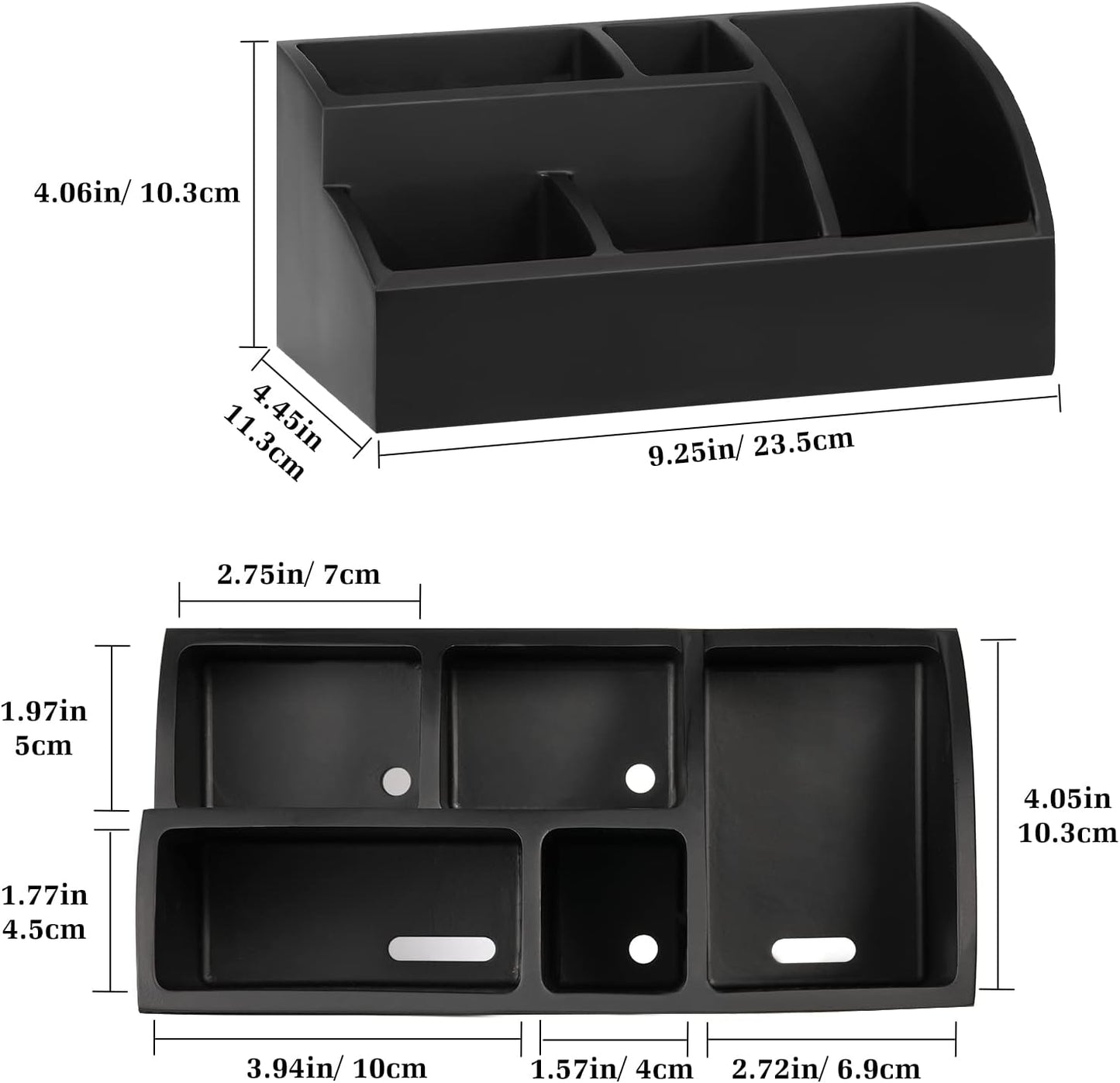 Luxspire Bathroom Counter Organizer, Toothbrush Holder for Bathroom 5 Slot, Large Bathroom Countertop Organizer Storage Marble Bathroom Accessories for Toothbrush Toothpaste, Matte Black