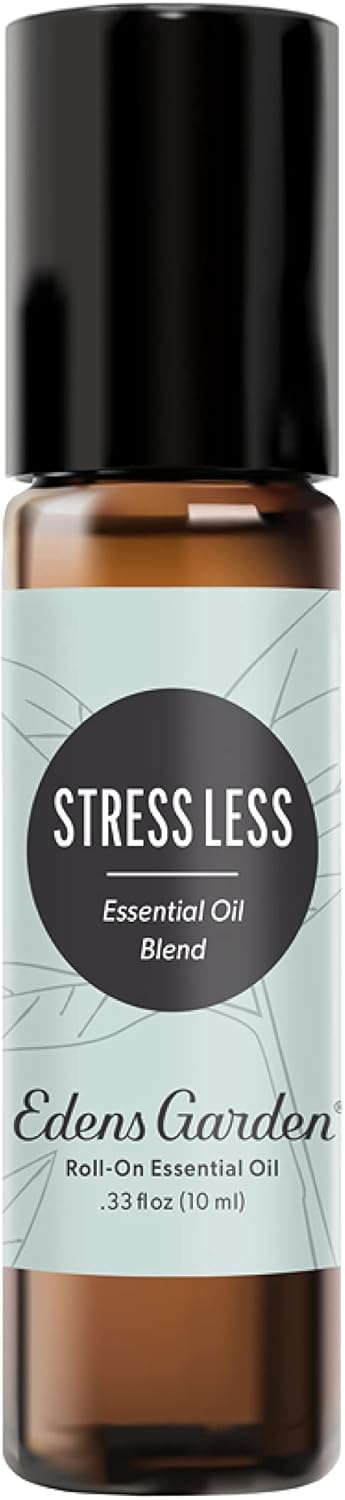 Edens Garden Stress Less Essential Oil Roll-On Blend- 100% Pure Premium Grade, Natural, Therapeutic, Aromatherapy, Kid & Skin Safe, The Best for Comfort, Relaxation Pre-Diluted 10 ml (.33 fl oz)