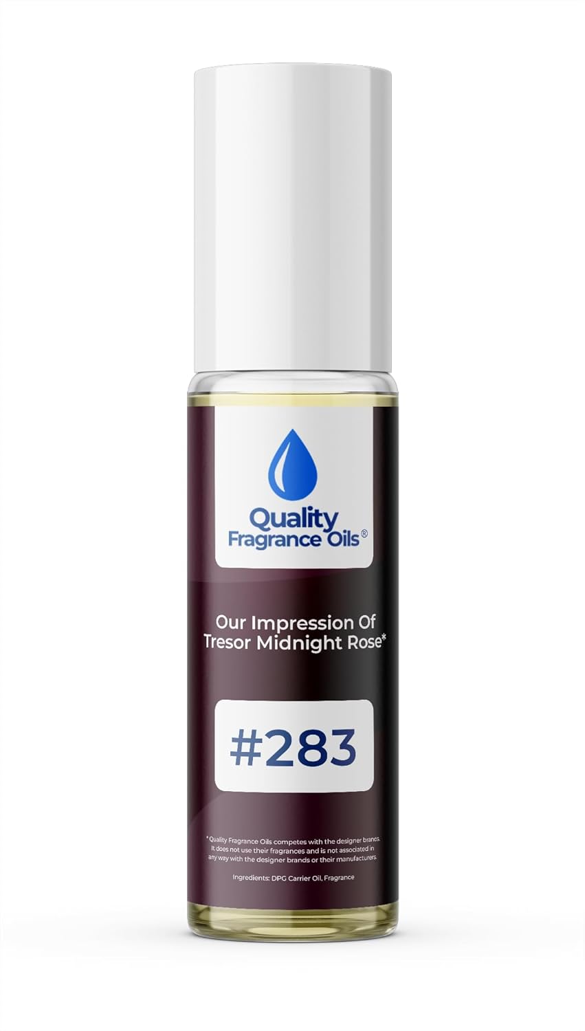 Quality Fragrance Oils' Tresor Midnight Rose Impression #283 | Long-Lasting Perfume Oil, Alcohol-Free, Strong Scent, 10ml Roll-On | Affordable Alternative to Designer Fragrances