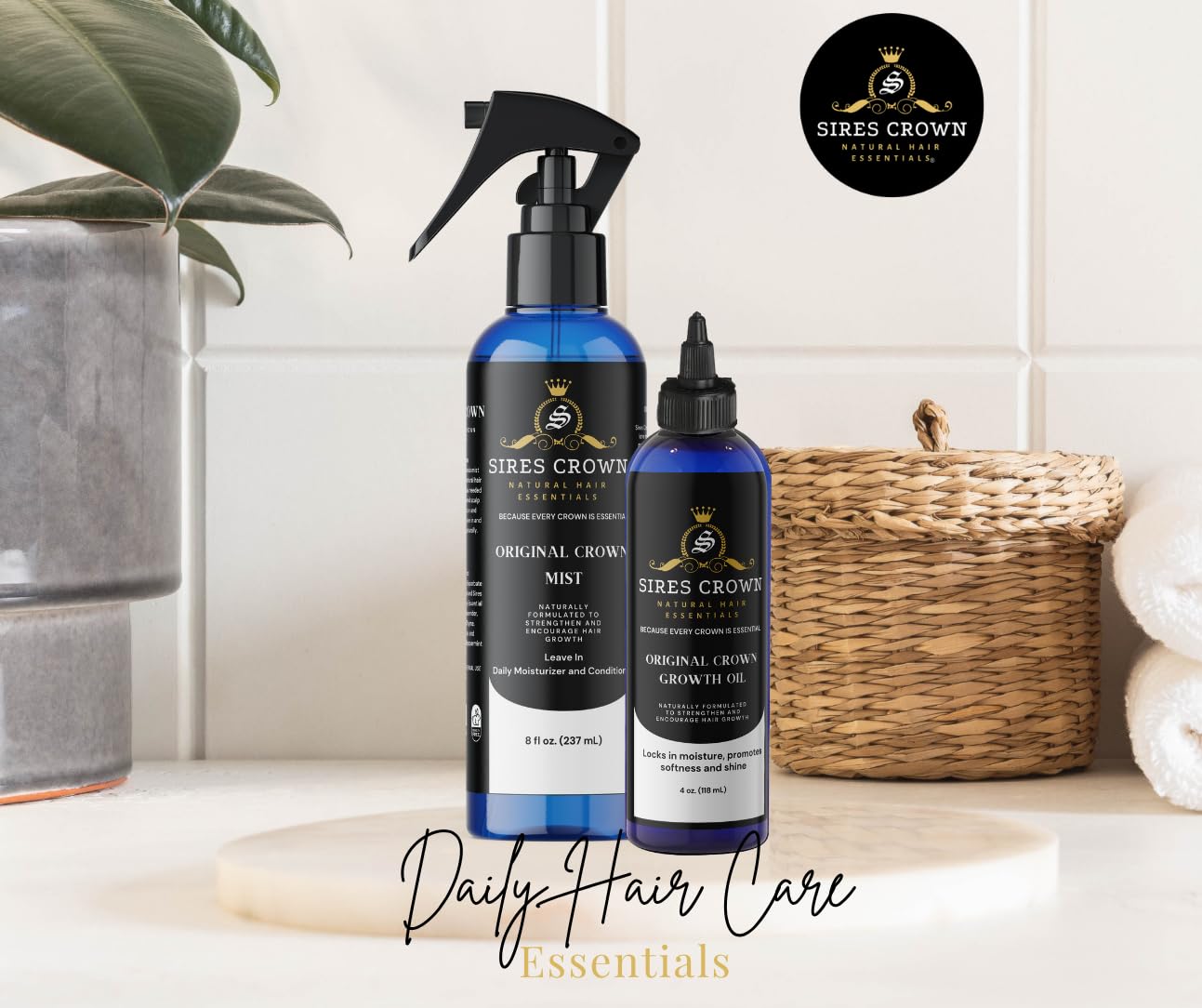 Original Crown Conditioning Mist | Daily Hydrating Mist, Soothes Itch & Dry Scalp | Rose Water Leave In Conditioner - 8oz