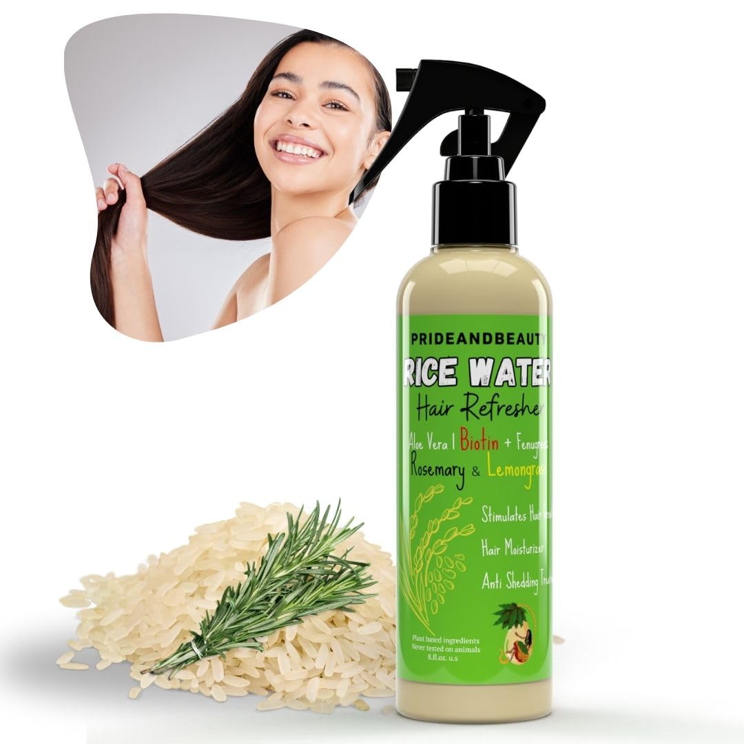 NEW Fermented Rice Water for Hair Growth - Infused with Rosemary, Biotin, Caffeine, Keratin Vegan Non-Greasy Spray Naturally Thicker, Longer, Softer Men & Women (4 OUNCES, Rosemary Lemongrass)