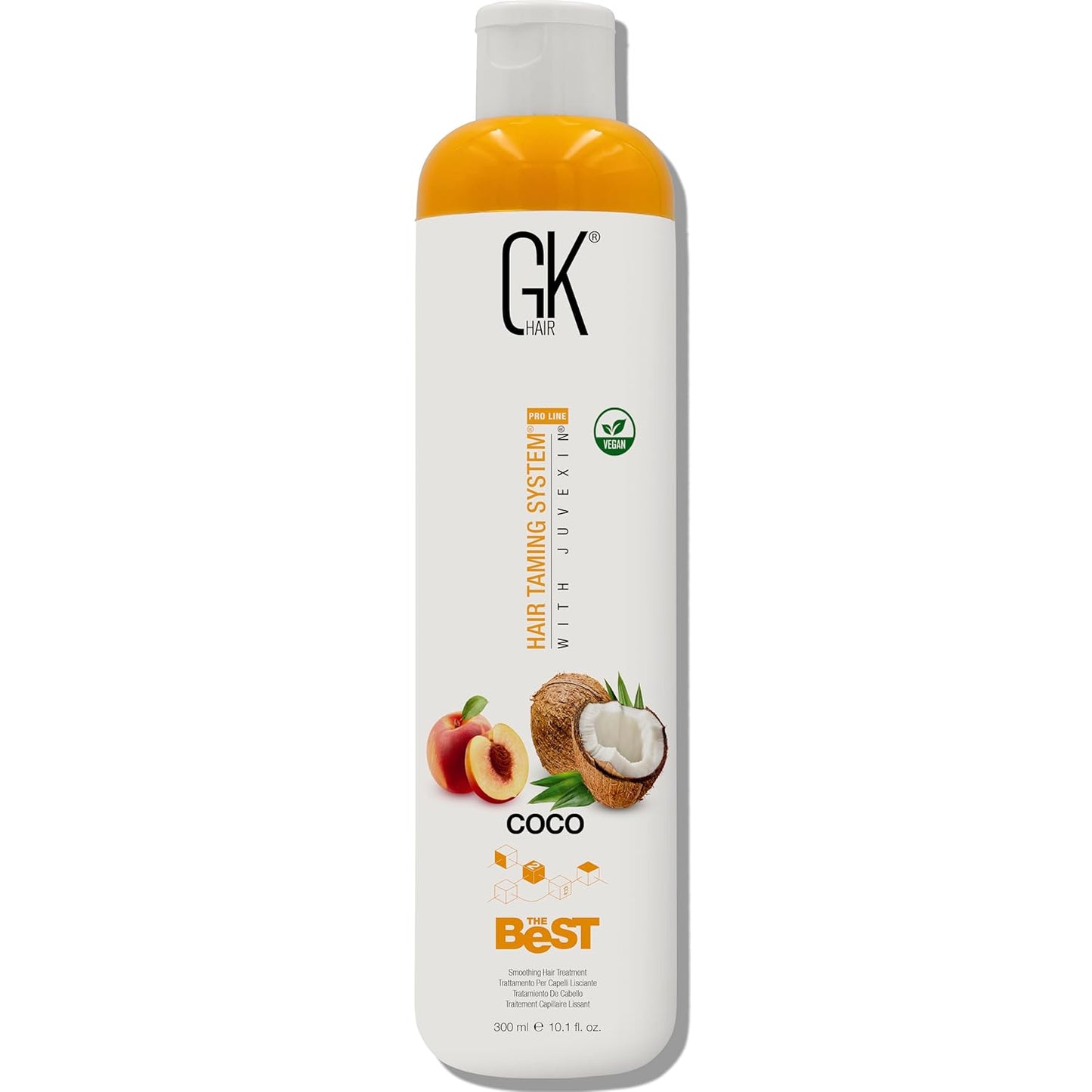 GK HAIR Global Keratin The Best COCO (10.1 Fl Oz/300ml) Smoothing Keratin Hair Treatment - Professional Brazilian Complex Blowout Straightening For Silky Smooth & Frizz Free Hair