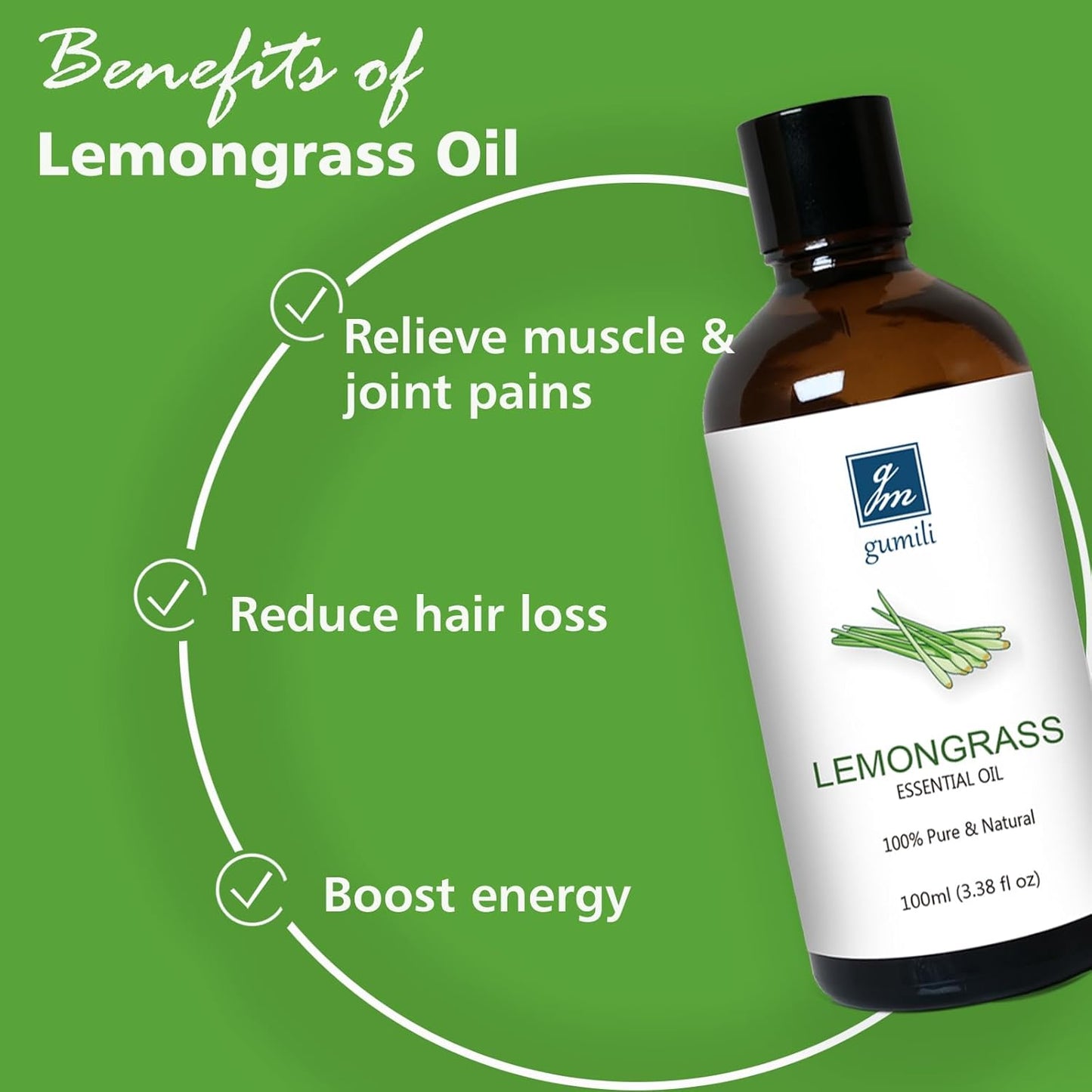 Lemongrass Essential Oil for Diffusers, 100ml