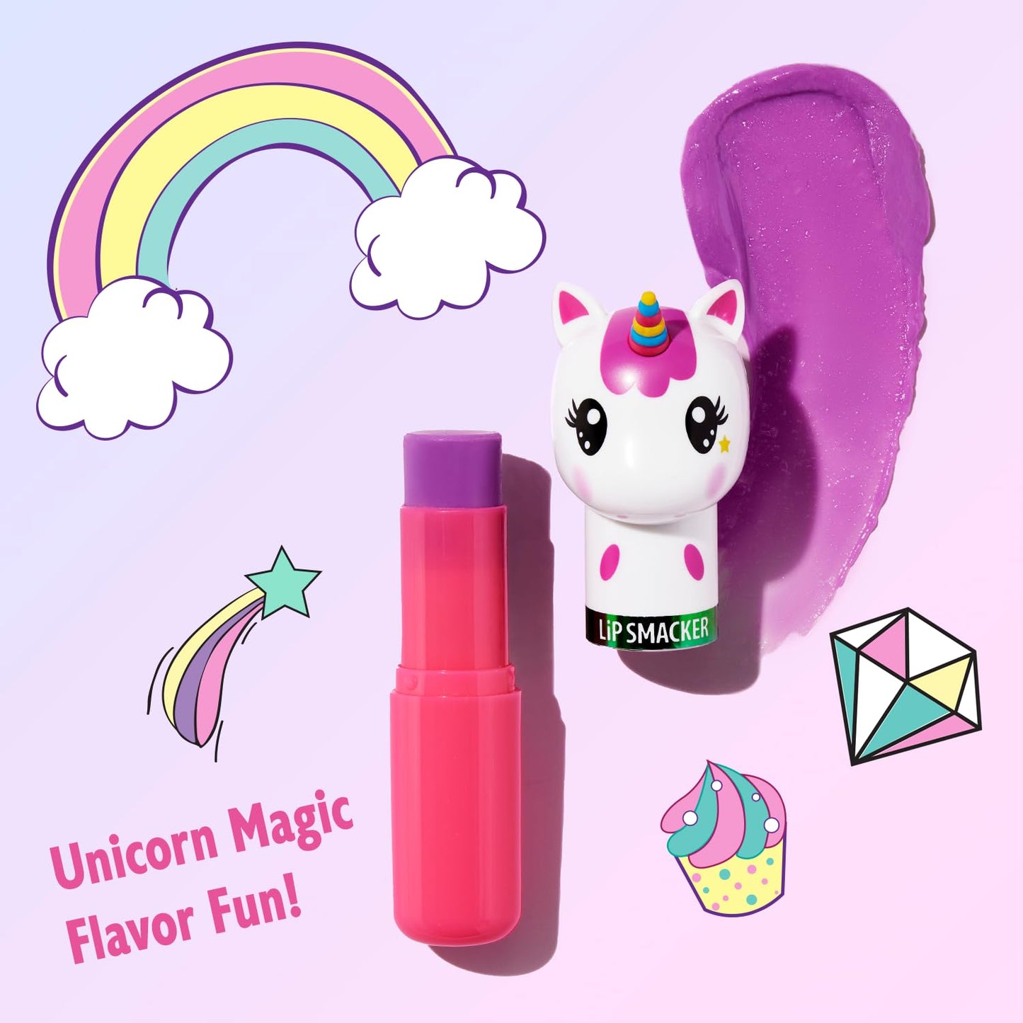Lip Smacker Unicorn Palette Sparkle & Shine Eyeshadow Makeup Gift Set for Girls Including Lippy Pals Lip Balm
