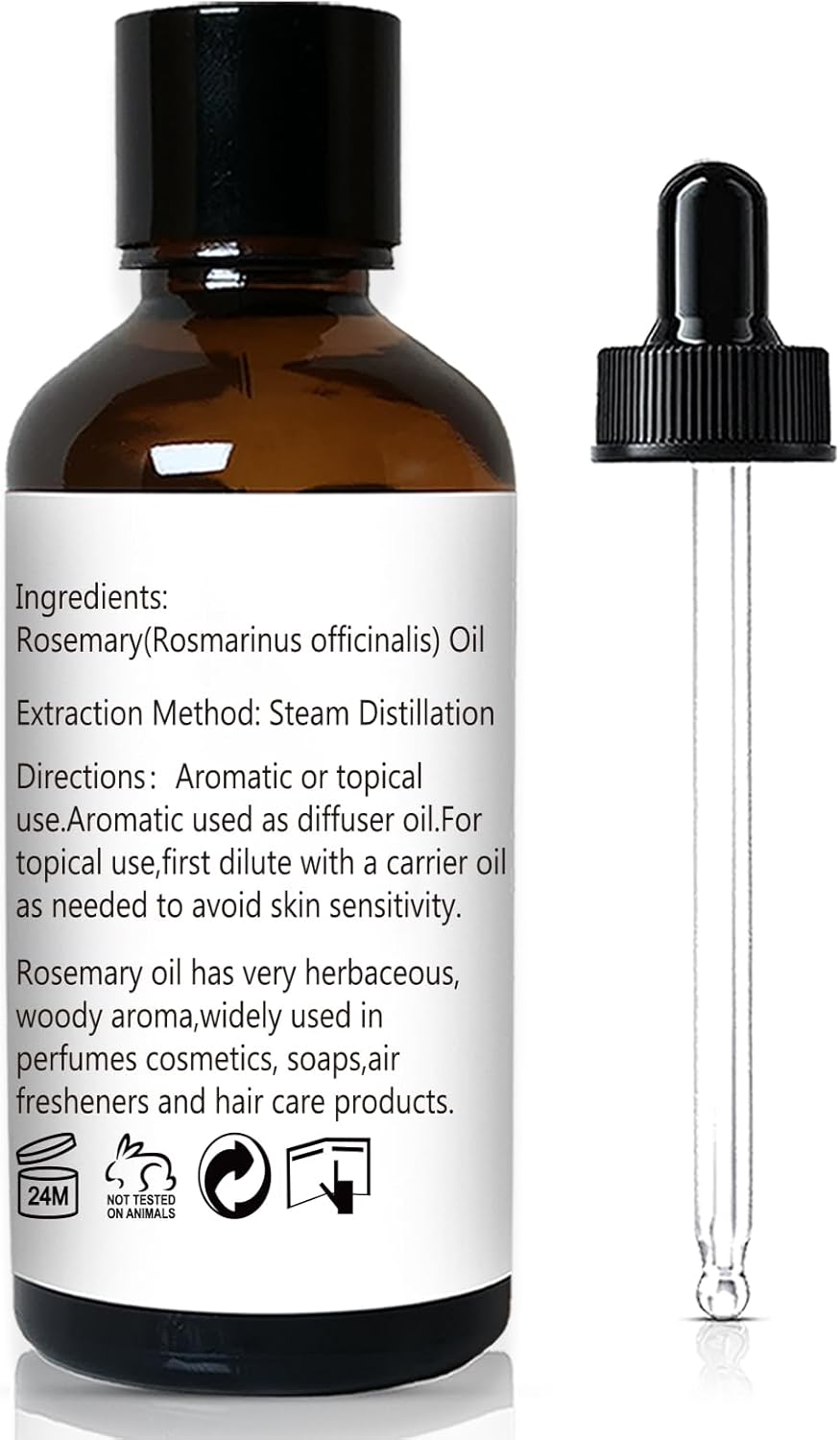 Rosemary Essential Oil, 30ml - Pure, Undiluted Rosemary Oil for Aromatherapy