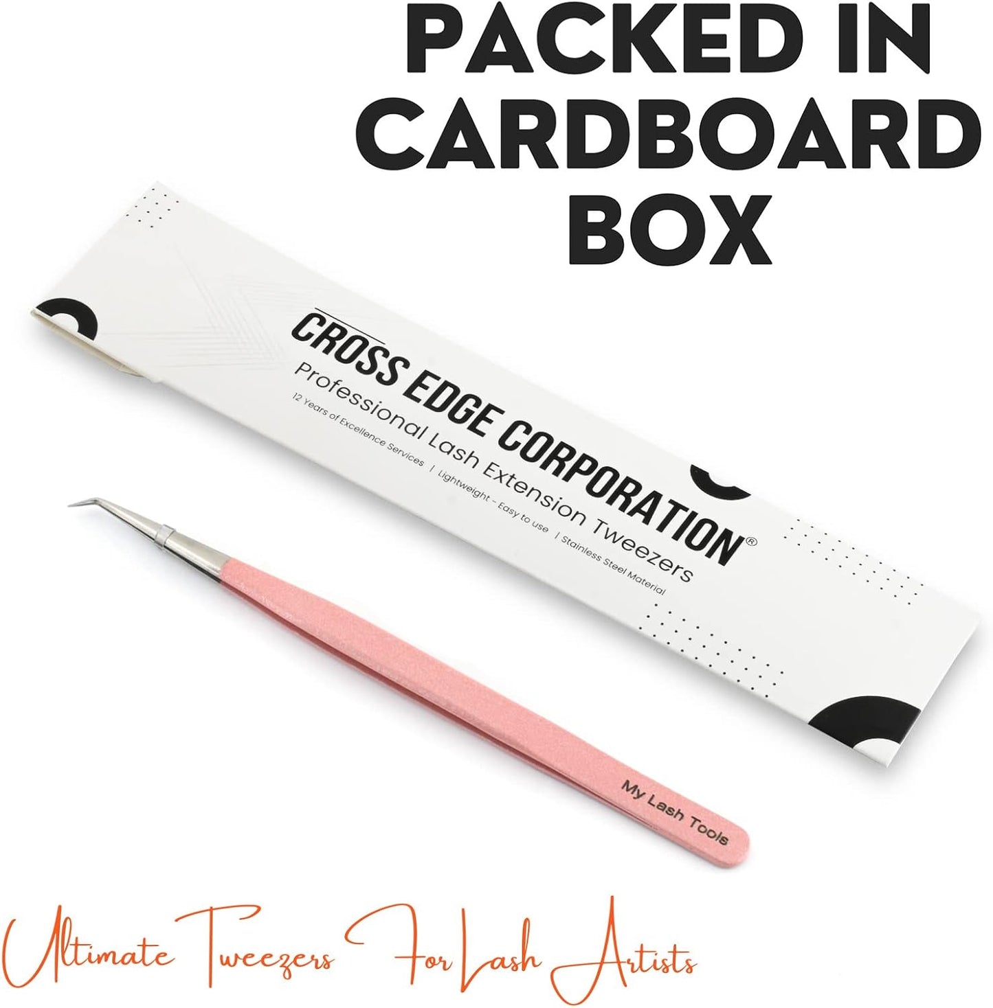 Isolation Lash Tweezers for Eyelash Extensions – 14cm Curved Tweezer, Japanese Stainless Steel, Best for Individual Isolation & Classic Lashes, Eyelash Twisers (Blush Pink)