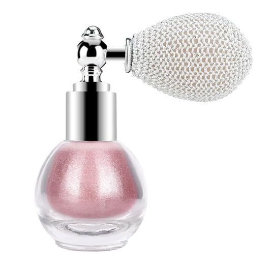 KYDA Highlighter Powder Spray, High Gloss Glitter Spray, Shimmer Sparkling Powder Makeup, for Face and Body Glitter Cosmetic-Soft Pink