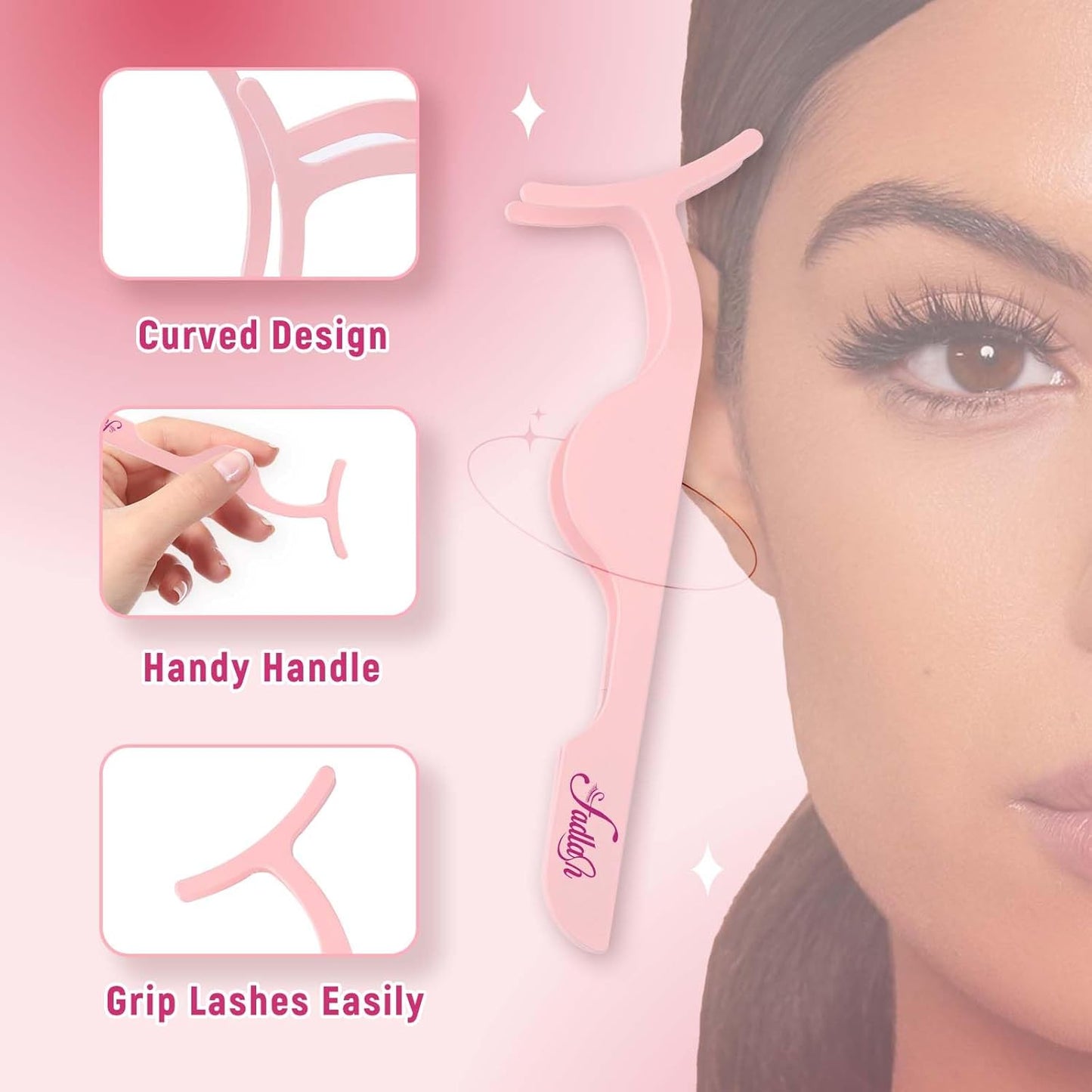 Eyelash Applicator Tool 4-in-1 Lash Applicator Tool Set with Eyelash Extension Tweezers, Brush Eye Lash Applicator Tools DIY Eyelash Extension Tweezers Kit for Beginners Eyelash Extensions Tool