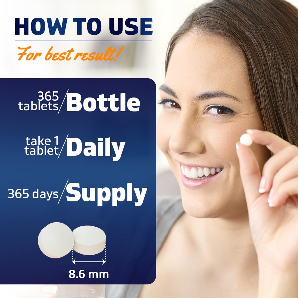 Vitamatic Biotin 10,000 mcg (10 mg) for Stronger Hair, Skin & Nails - 365 Vegan Tablets- Also Called Vitamin B7