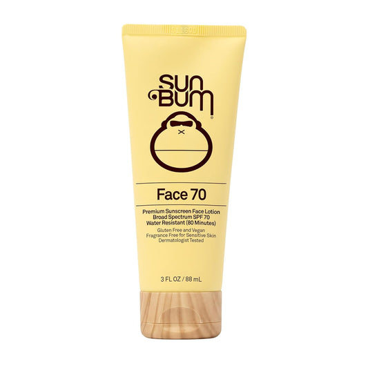 Sun Bum Original SPF 70 Sunscreen Face Lotion - Broad Spectrum Moisturizing Facial Sunscreen with Vitamin E - Fragrance Free - Travel Size - 3 oz