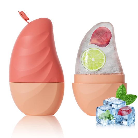 Silicone Facial Ice Cube Roller Massager, Facial Beauty Care Tool, Reusable Face Ice Mold - Brighten Skin, Reduce Puffiness for Face & Eyes (Pink)