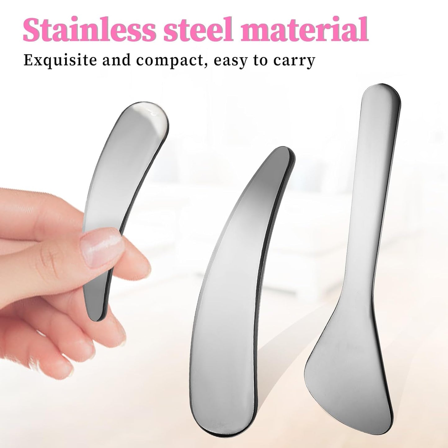 2Pcs Cosmetic Spatula Reusable Facial Massage Spatula Practical Mini Makeup Eye Cream Applicator Multi-functional Beauty Face Skincare Spoon for Mixing Sampling Lotions Moisturizers Accessories