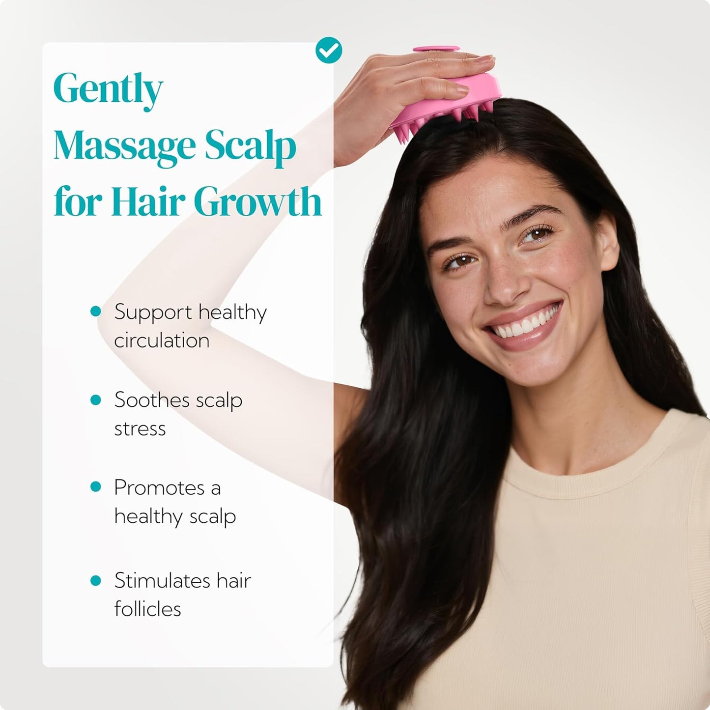 HEETA Hair Scalp Massager Shampoo Brush 2 Pack, Soft Silicone Bristles to Remove Dandruff, Waterproof Hair Scrubber for Both Wet Dry Use, Suitable for Men & Women (Pink & Purple)