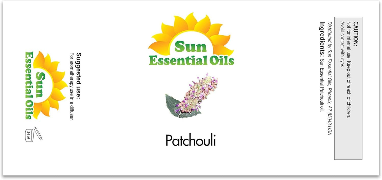 Sun Essential Oils Patchouli Essential Oil, 2oz – Aromatherapy Oil for Diffusers