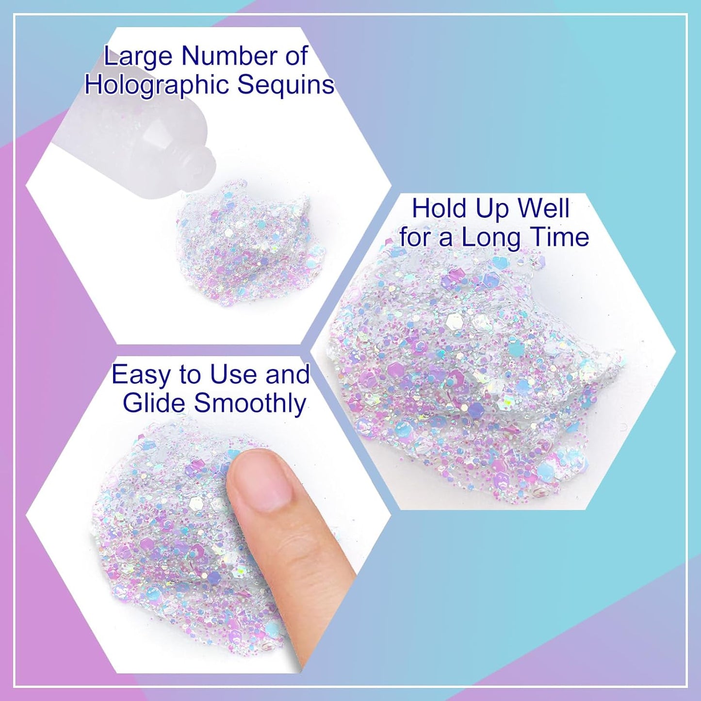 MEICOLY Chameleon Iridescent White Body Glitter,Chunky Face Glitter Paint Ice Themed Aerial Performance,Color Changing Mermaid Face Glitter,Opal Glitter for Face Body Hair,Festival Party Cheer Makeup