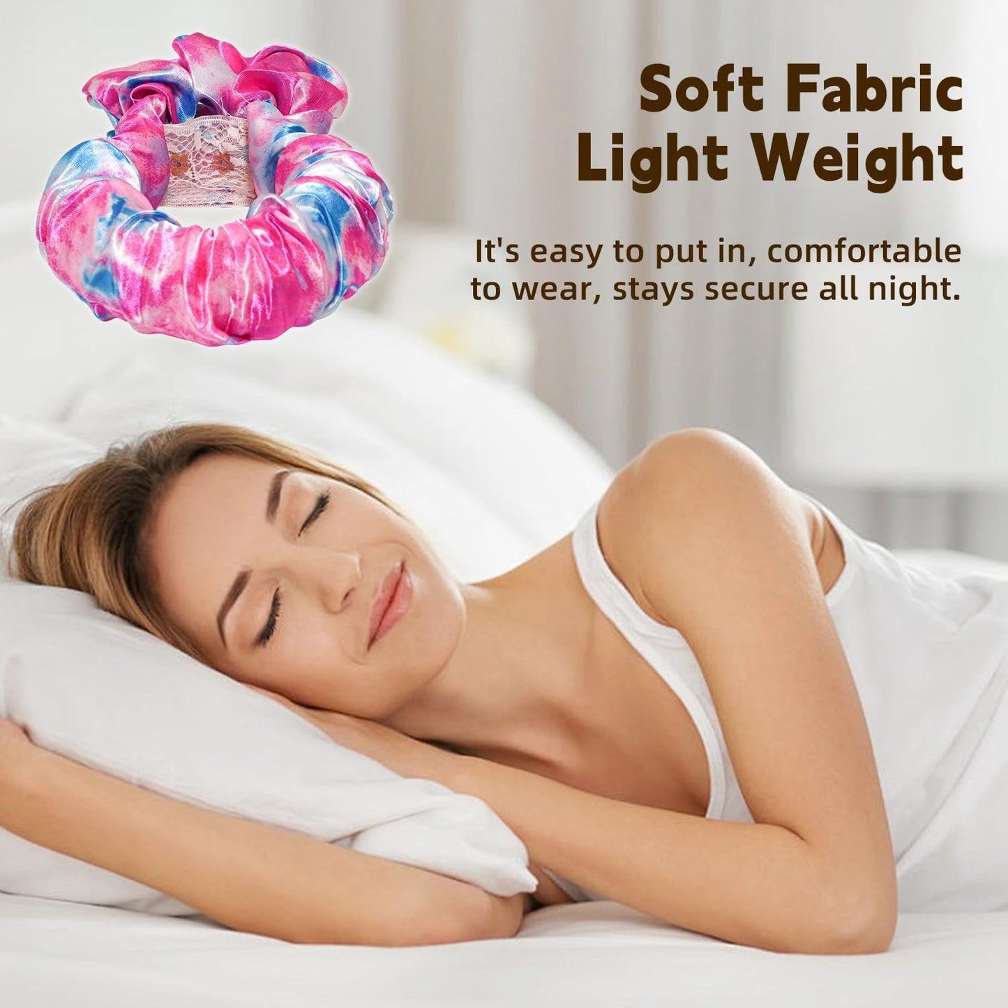 Heatless Hair Curler, Hair Curlers Overnight to Sleep In, Heatless Curling Scrunchie for Women Soft Silk Lazy Rollers Headband for Long Hair Overnight (Powder Blue, 1PCS)