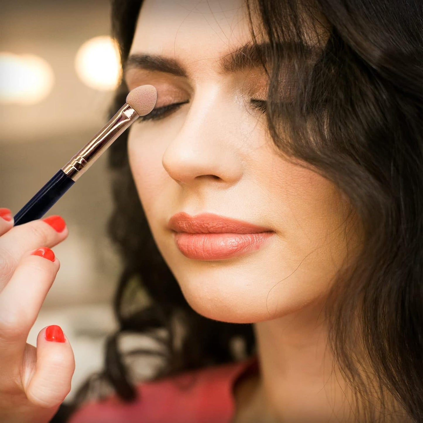 Eyeshadow Applicators Double Sided Sponge Tip Foam Reusable，20Pcs Professional Organic Long Handle Washable Makeup Eye Shadow Brush Set