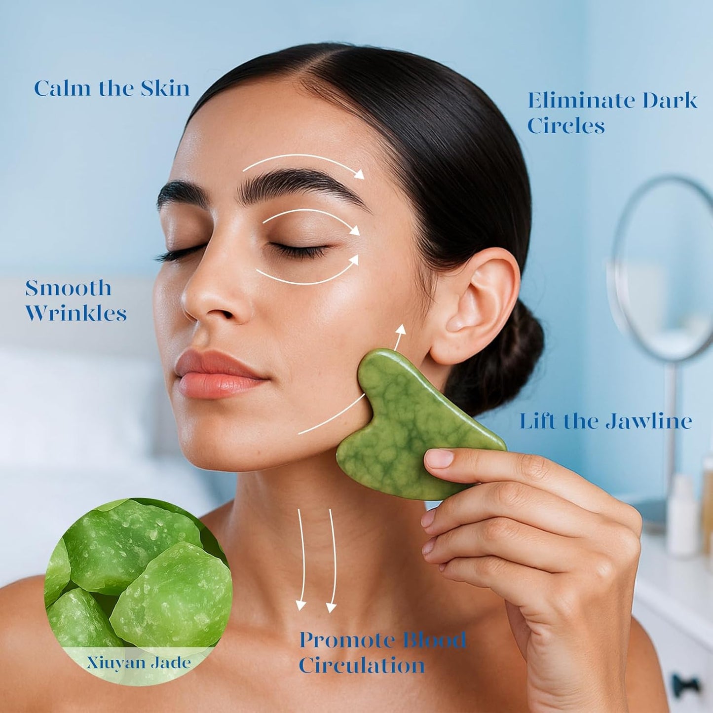 BAIMEI Stainless Steel Ice Roller for Face & Gua Sha Facial Tools, Soothes Puffiness, Self - Care Gift for Women