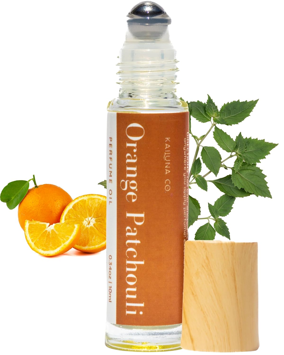 Orange Patchouli Delicious Natural Pure Essential and Fragrance Oil Perfume Roll On with Organic Jojoba Oil, Eau de Toilette, Alcohol Free, Small-Batch, Made in California