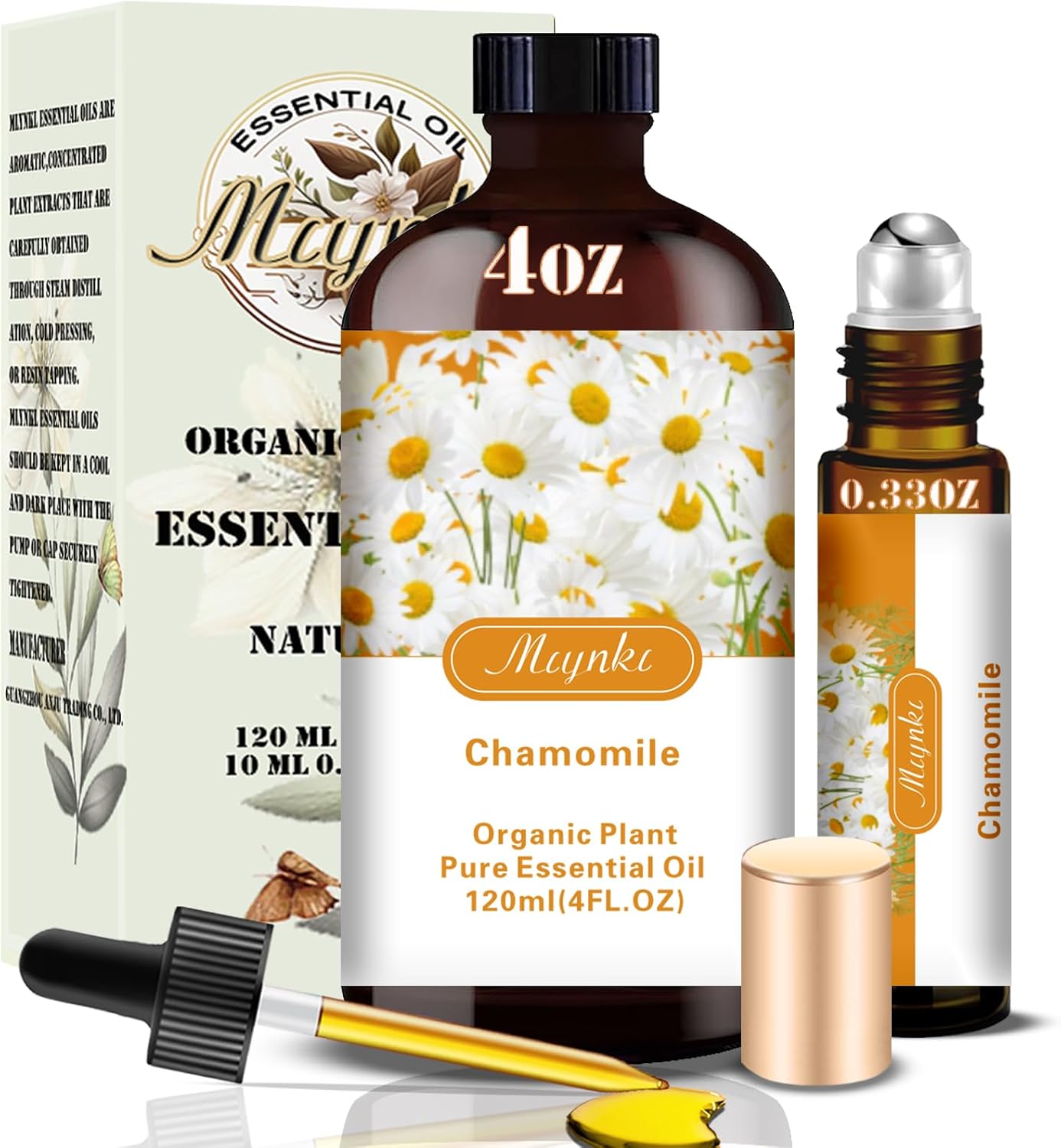 Chamomile Essential Oil-Chamomile Fragrance Oil 4.33oz (130ml)-100% Pure Natural Scent for Diffusers, Candles, Soap Making & Aromatherapy-Relaxing Home & Gift Essential Oil for Bath, Massage