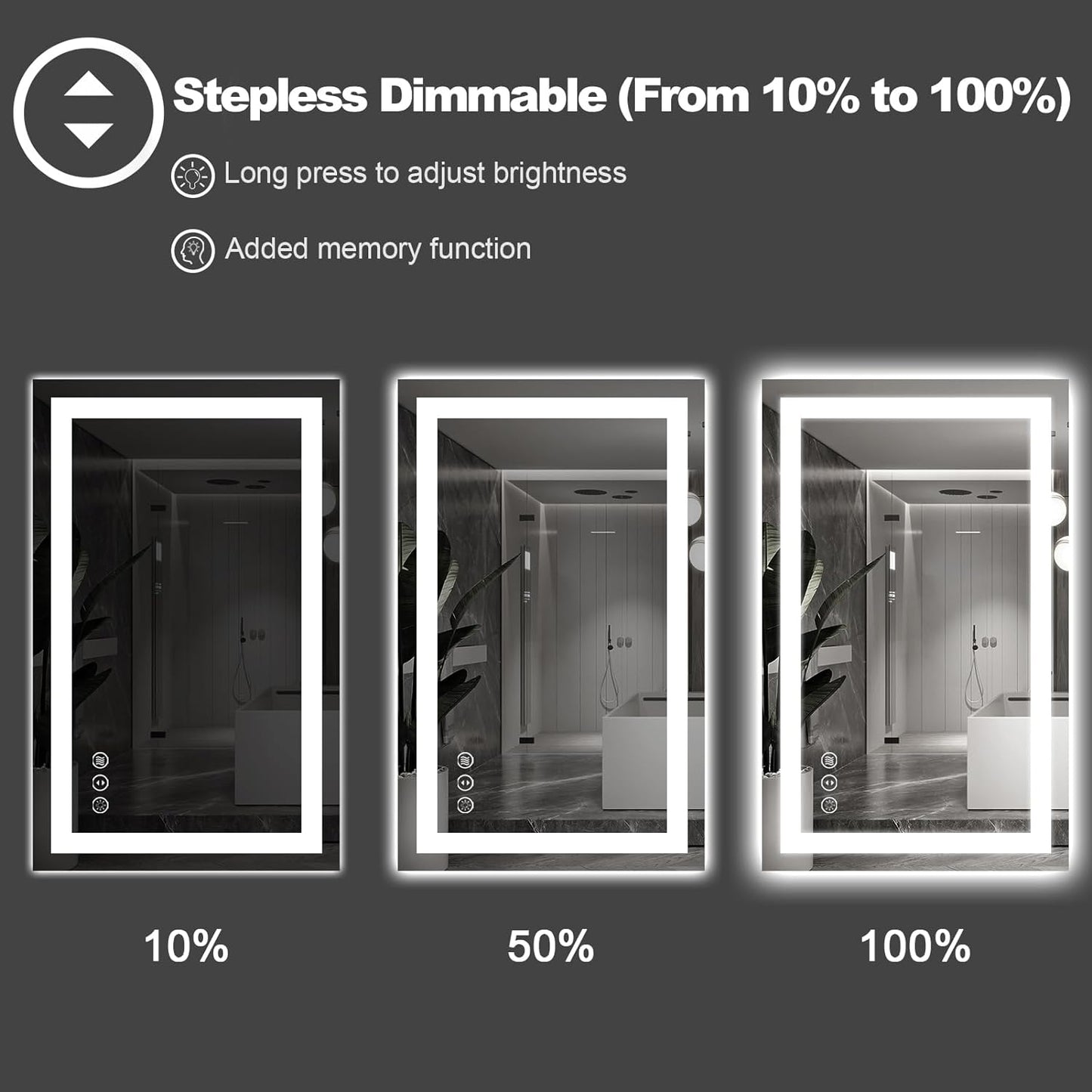 Amorho 84" X40" LED Mirror for Bathroom with Front and Backlight, Large Dimmable Wall Mirrors with Anti-Fog, Shatter-Proof, Memory, 3 Colors, Double LED Vanity Mirror