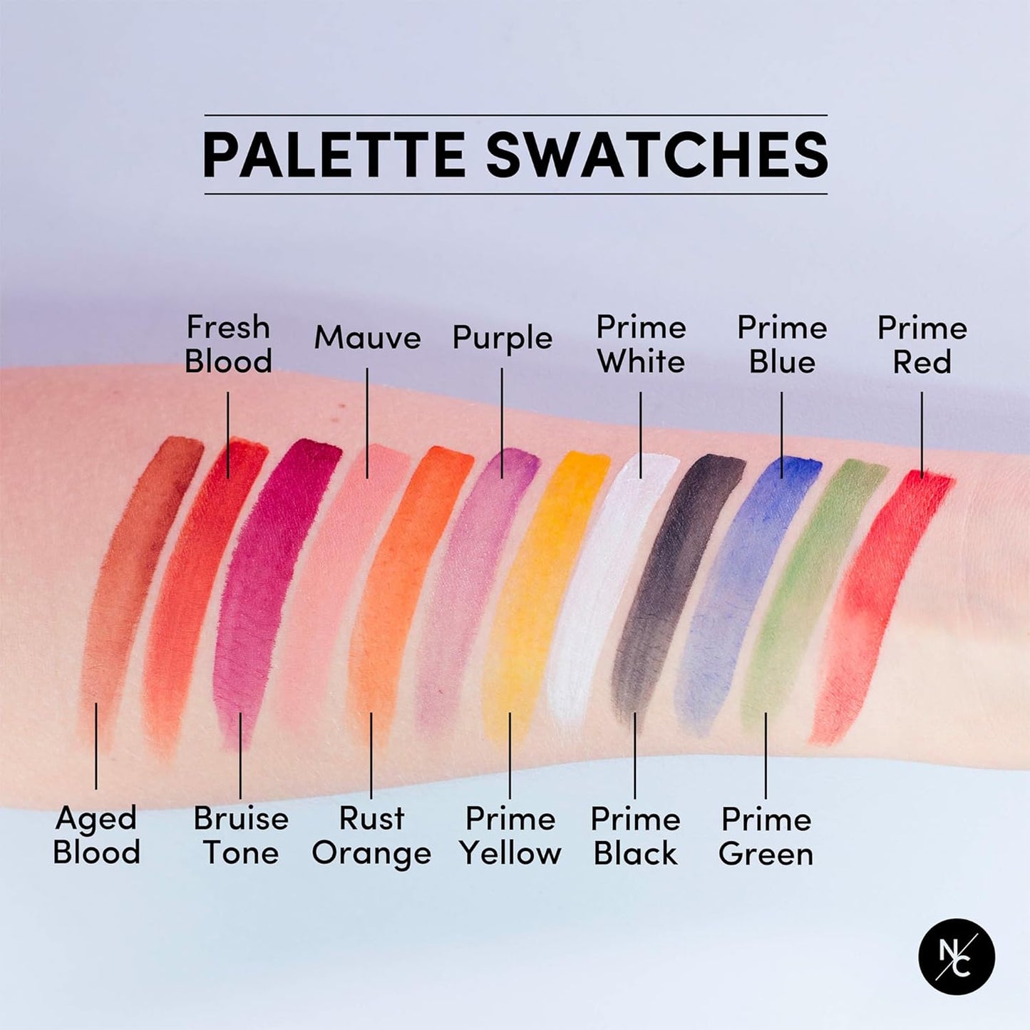 FX Alcohol-Activated 12 Colors Makeup Palette, Highly Pigmented Professional Makeup for the Stage, Film, Costumes, Cosplay, SFX, Performance Arts