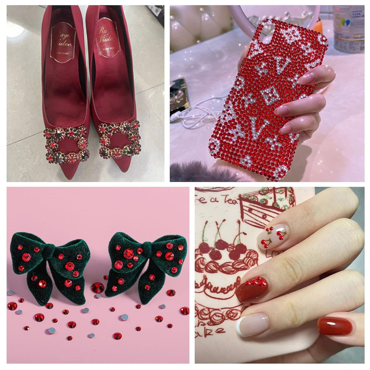 Beadsland 1440 Pieces Flat Back Crystal Rhinestones Round Gems,Siam,SS3,1.2-1.4mm