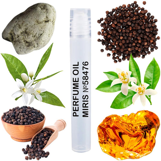 MIRIS Perfume Oil No. 58476, Inspired by Bla Pep Amber Neroli, Long-Lasting Unisex Roll-On For Women and Men, Rollerball 0.34 Fl Oz / 10 ml