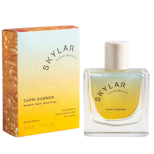 Skylar Capri Summer Eau de Parfum - Hypoallergenic & Clean Perfume for Women & Men, Vegan & Safe for Sensitive Skin - Fruity Citrus Perfume, Bergamot, Neroli & Blood Orange - 50mL /1.7 Fl oz