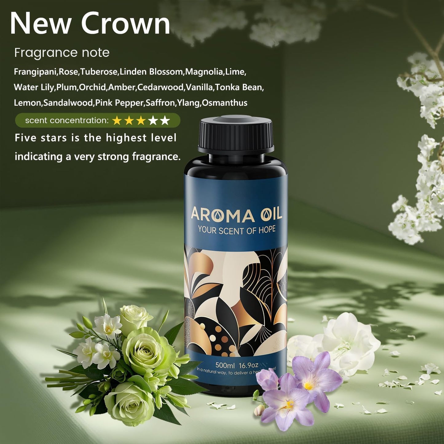 Essential Oils Set,16.9 fl oz (500 ml) New Crown Scent,Hotel Collection Diffuser Oil Suitable for Your own Candles, Soaps, air freshener Spray, and Essential Oils for Commercial Aroma Diffuser